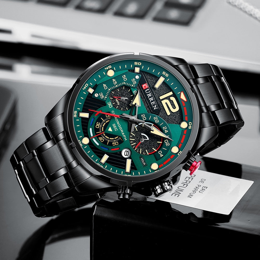 Curren Model 8395 Stainless Steel Sport Quartz Chronograph from FiveTo.co.uk