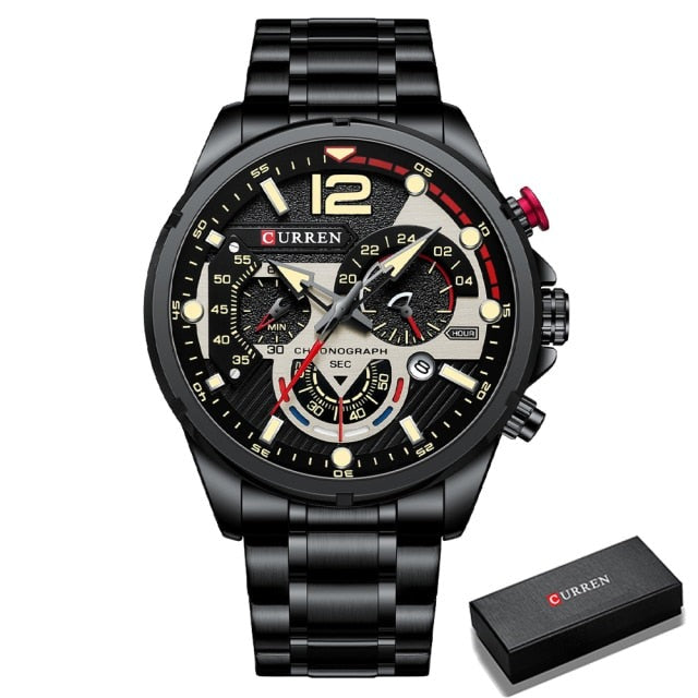 Curren Model 8395 Stainless Steel Sport Quartz Chronograph from FiveTo.co.uk