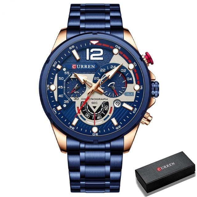 Curren Model 8395 Stainless Steel Sport Quartz Chronograph from FiveTo.co.uk