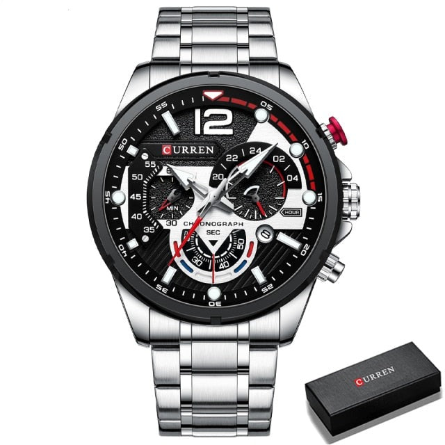 Curren Model 8395 Stainless Steel Sport Quartz Chronograph from FiveTo.co.uk
