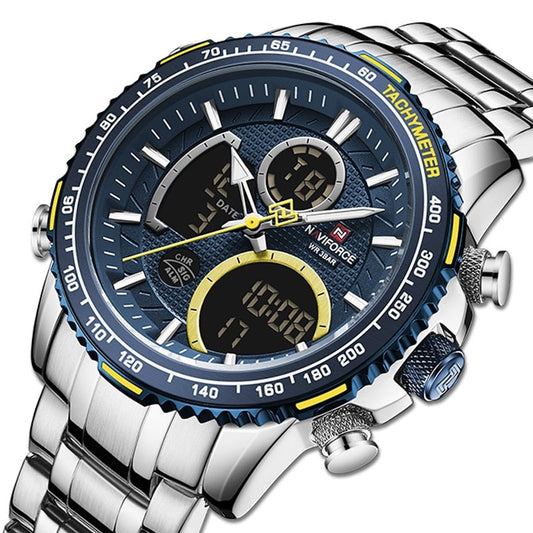 Naviforce 9182 Sport Chronograph Analogue Digital Display watch from fiveto.co.uk