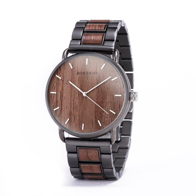 Bobo Bird GT032 Handmade Ebony Wooden Quartz Watch available from FiveTo.co.uk