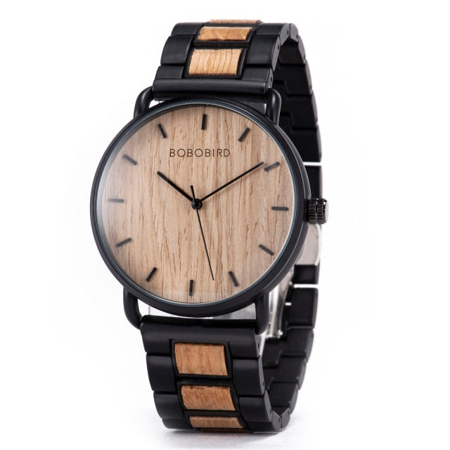 Bobo Bird GT032 Handmade Ebony Wooden Quartz Watch available from FiveTo.co.uk