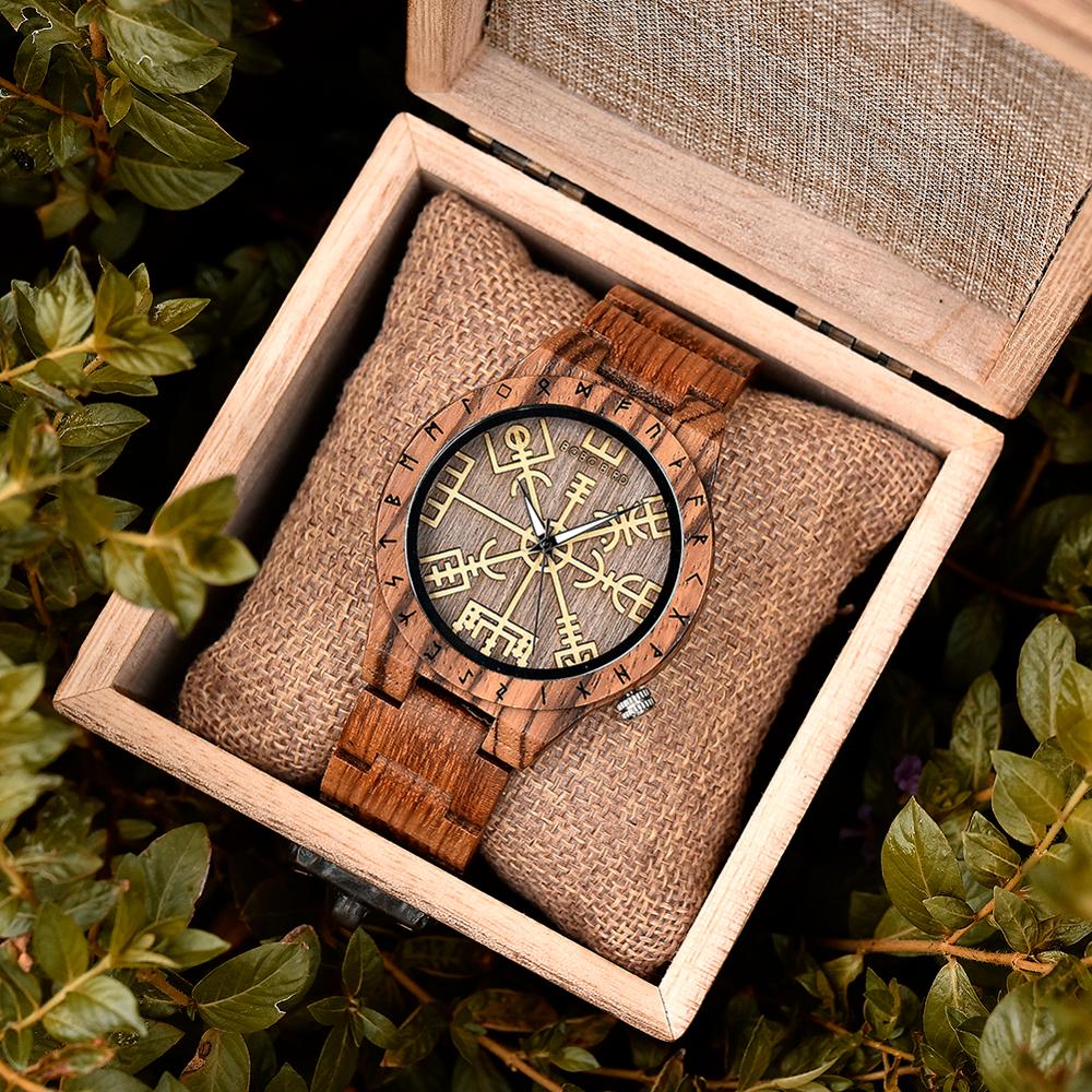 Bobo Bird GT016 Retro Ebony Wooden Quartz Watch available from FiveTo.co.uk