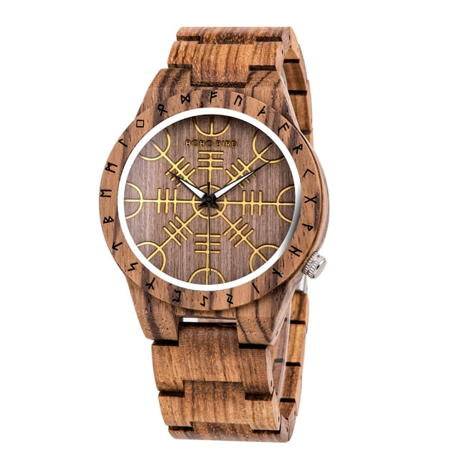 Bobo Bird GT016 Retro Ebony Wooden Quartz Watch available from FiveTo.co.uk