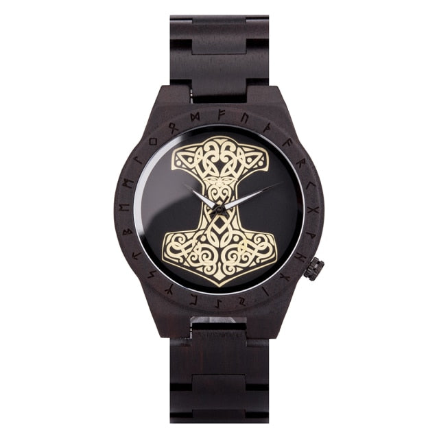 Bobo Bird GT016 Retro Ebony Wooden Quartz Watch available from FiveTo.co.uk