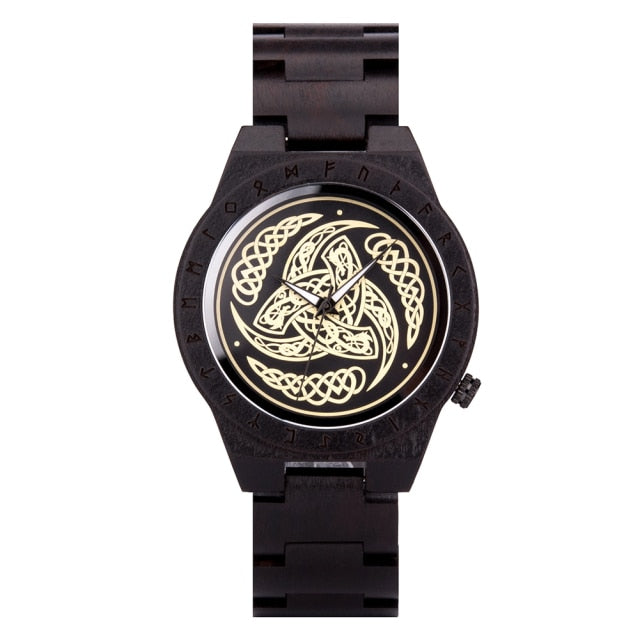 Bobo Bird GT016 Retro Ebony Wooden Quartz Watch available from FiveTo.co.uk