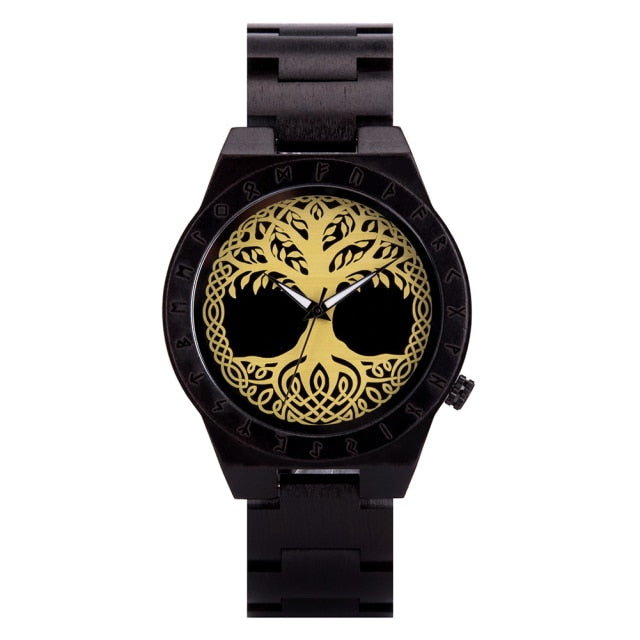 Bobo Bird GT016 Retro Ebony Wooden Quartz Watch available from FiveTo.co.uk