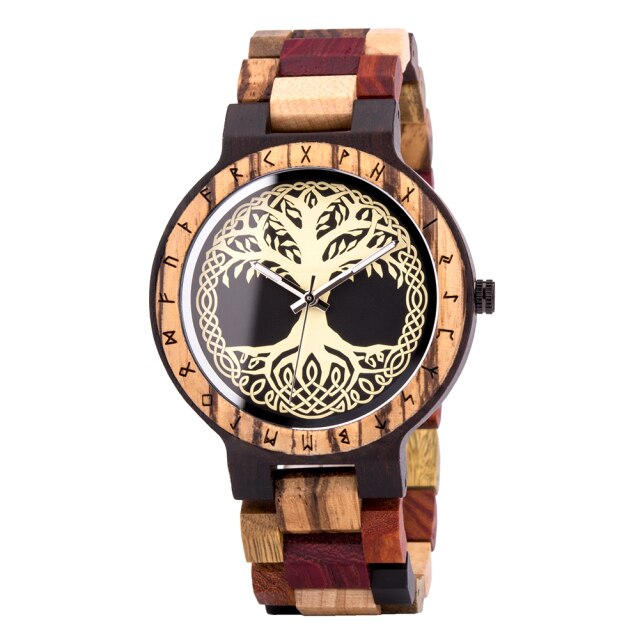 Bobo Bird GT016 Retro Ebony Wooden Quartz Watch available from FiveTo.co.uk