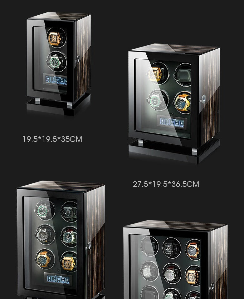 dimensions  Melancy Luxury Wooden Automatic Watch Winding Cases available from FiveTo.co.uk
