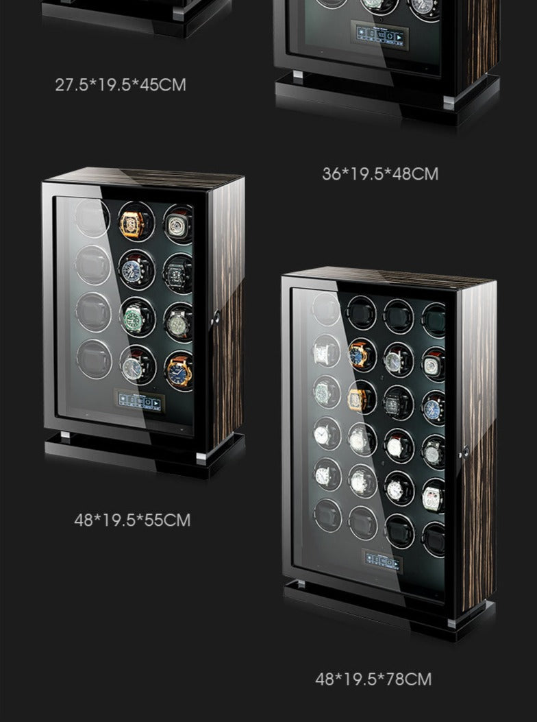 Dimensions Melancy Luxury Wooden Automatic Watch Winding Cases available from FiveTo.co.uk