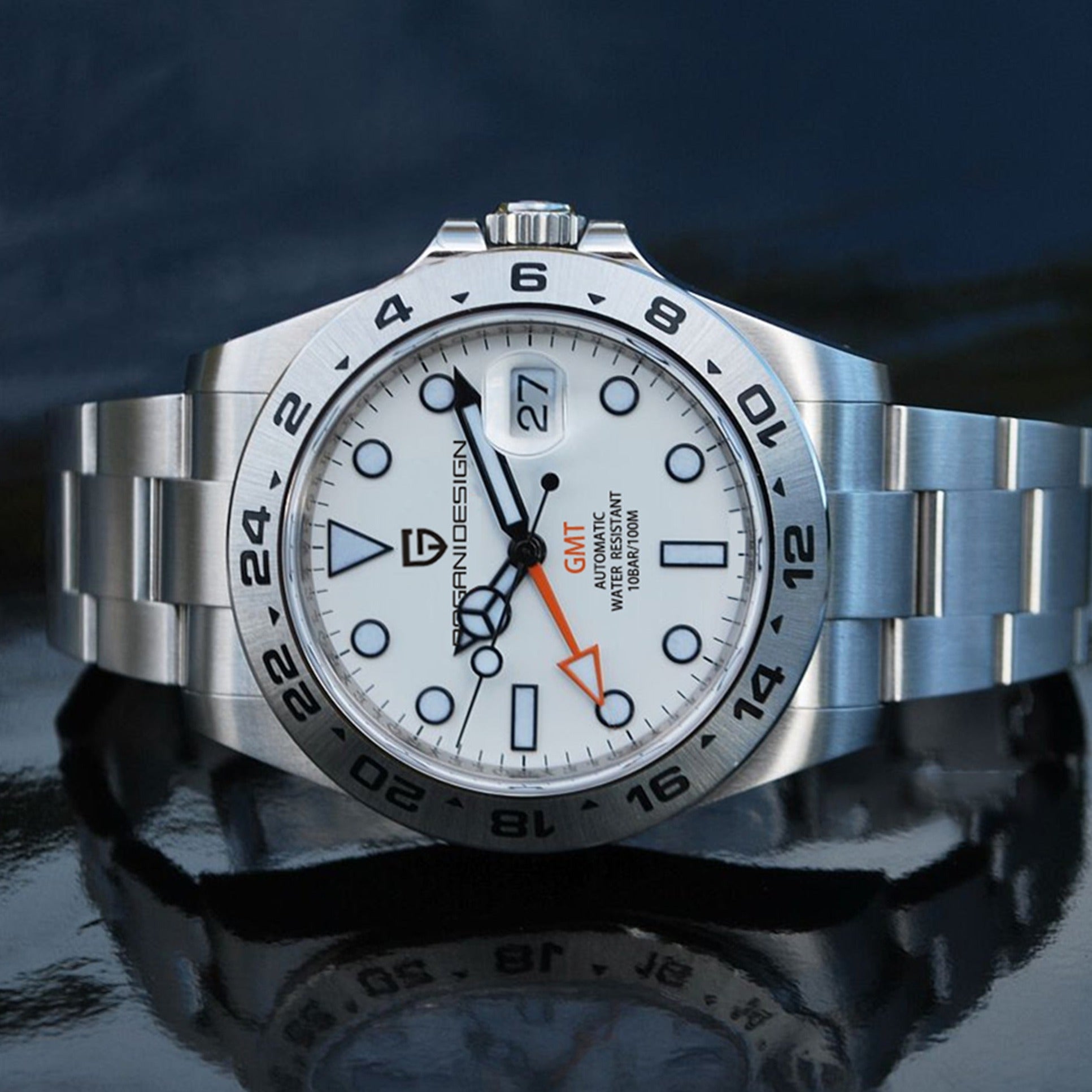 Pagani Design Model 1682 Stainless Steel Automatic Waterproof Mechanical 42m Watch available from FiveTo.co.uk
