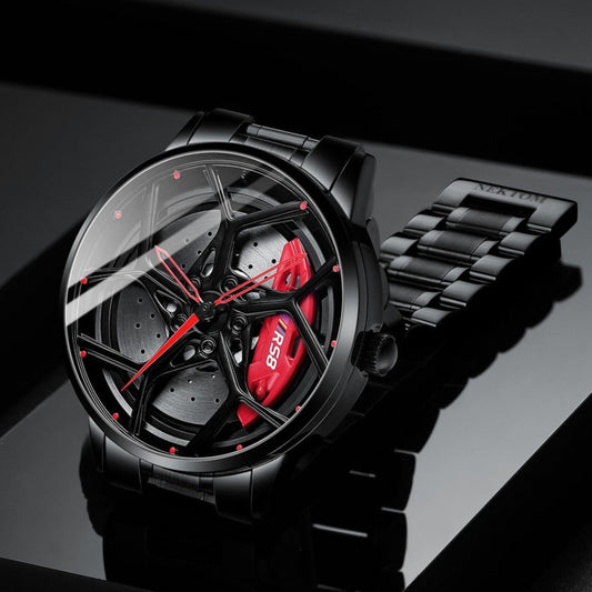 Red Nektom Alloy Wheel Rim Style Watch available from FiveTo.co.uk
