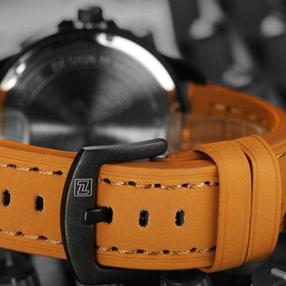 Strap for Naviforce 9074 Altimeter style Quartz Watch with Leather Strap from fiveto.co.uk