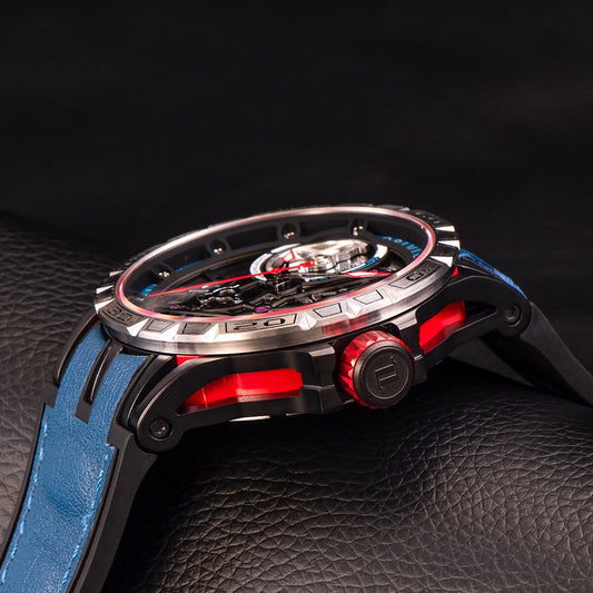 Side View of Oblvlo LM Skeleton Sport, Automatic Self-Wind Mechanical Watch from fiveto.co.uk