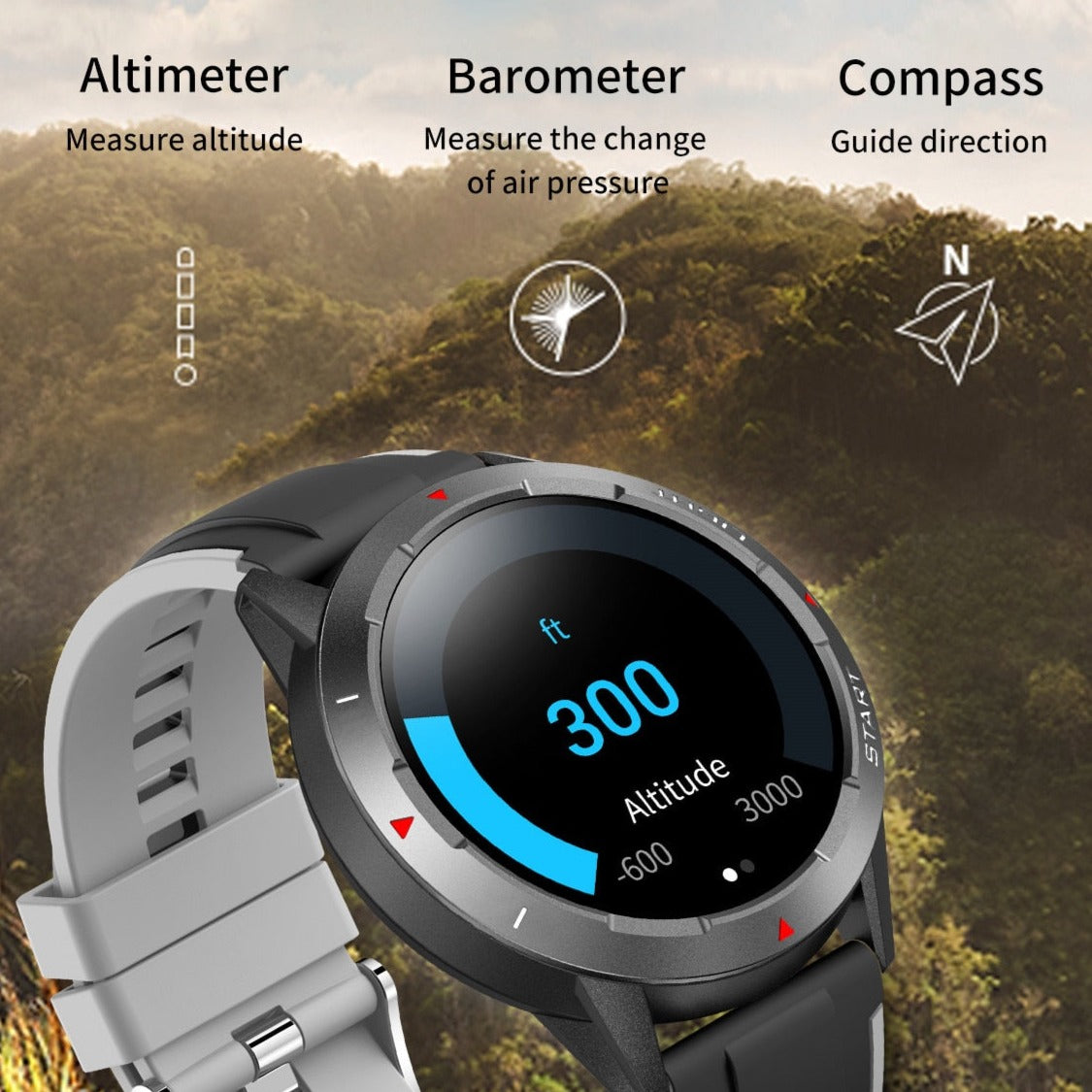 Smartwatch with gps and clearance altimeter