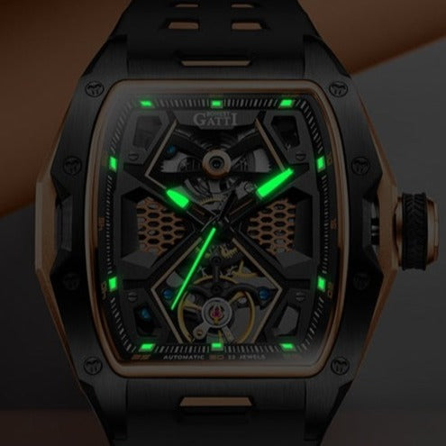 Luminous Hands Bonest Gatti 5501 Mechanical Stainless Steel Automatic Watch from fiveto.co.uk