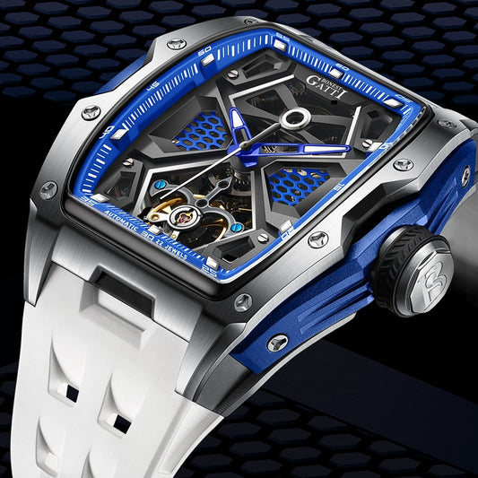 Blue/Silver Bonest Gatti 5501 Mechanical Stainless Steel Automatic Watch from fiveto.co.uk
