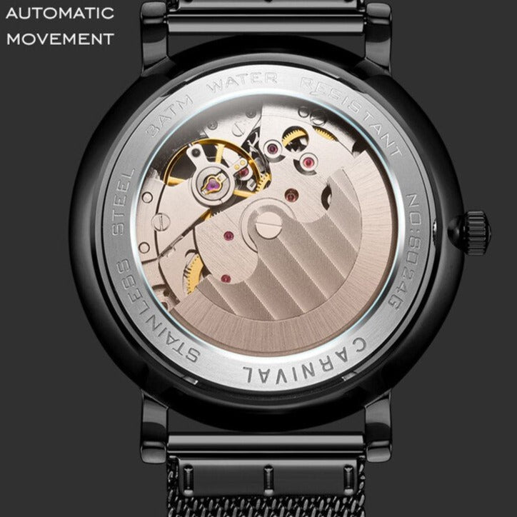Carnival No.8026 Automatic Mechanical Watch Rear View from FiveTo.co.uk