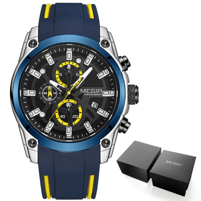 Blue Megir No.2144 GS Sport Waterproof Quartz Chronograph Watch, from fiveto.co.uk