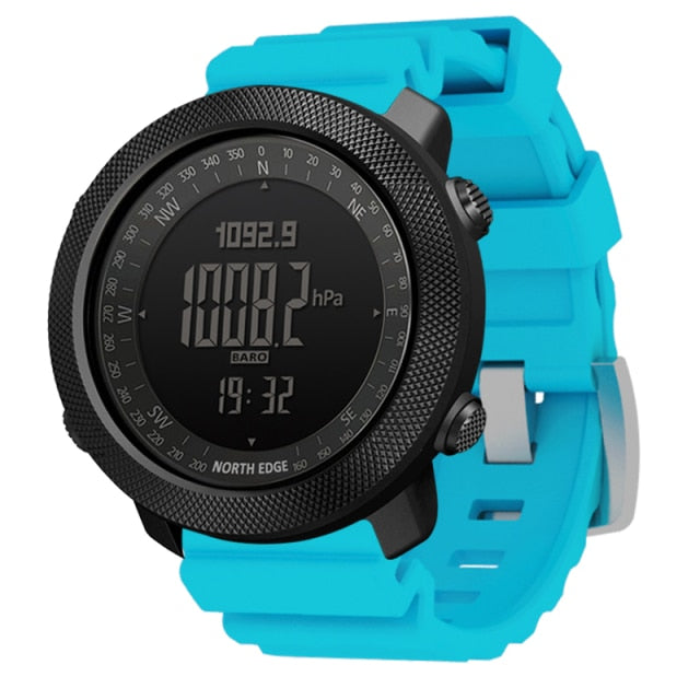 Cyan North Edge Apache 3 Rugged Altimeter Barometer Compass Watch from fiveto.co.uk