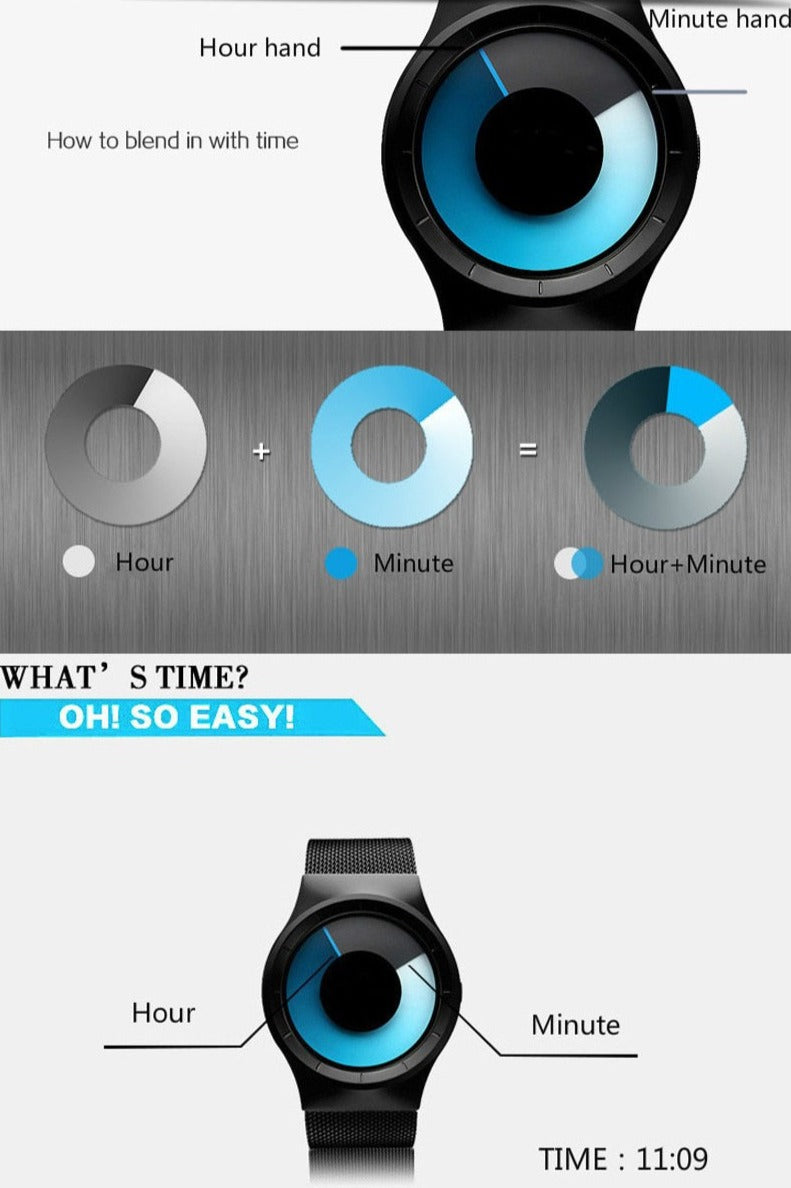 info Geekthink Segment Design Analogue Quartz Watch available from FiveTo.co.uk