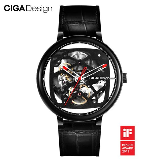 CIGA Design Automatic Winding Mechanical Skeleton style Stainless Steel Case Watch with Sapphire Crystal Glass from FiveTo.co.uk