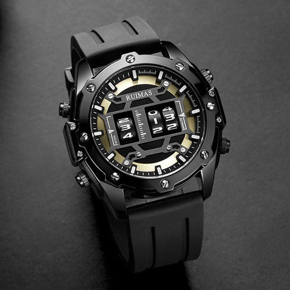 Black Ruimas RN553 Roller Style Quartz Watch.