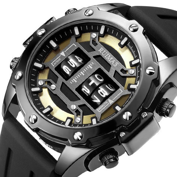 Black Ruimas RN553 Roller Style Quartz Watch.