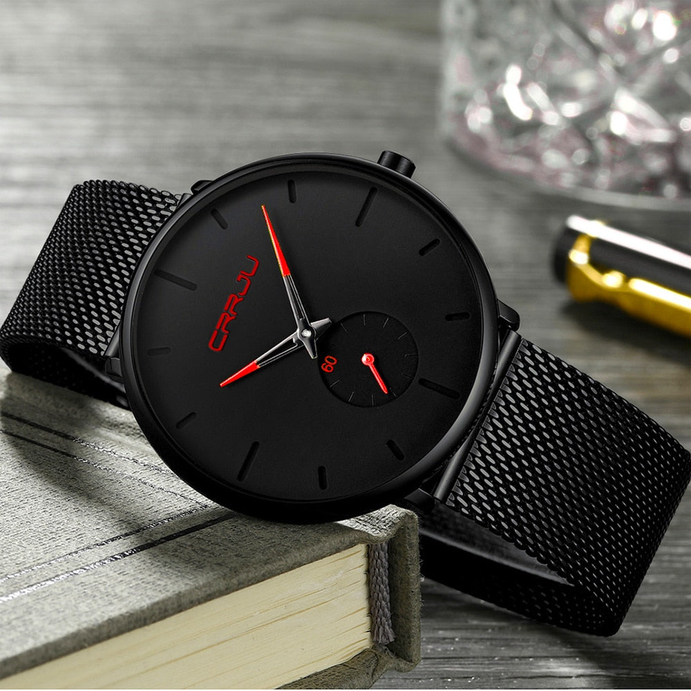 Red Hands Crrju 2150 Minimalist Ultra Thin Design Quartz Watch available from FiveTo.co.uk