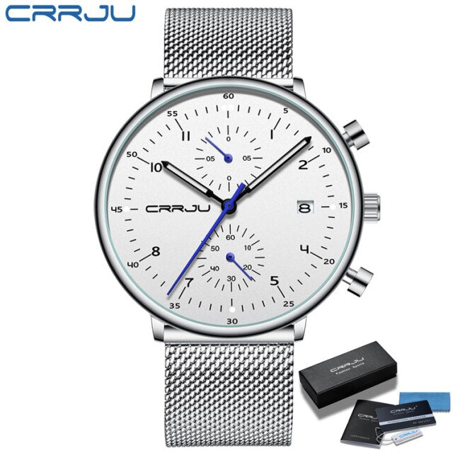 Crrju Model 2278 Slim Stainless Steel Watch available from FiveTo.co.uk