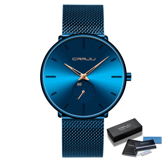 Crrju 2150 Minimalist Ultra Thin Design Quartz Watch available from FiveTo.co.uk