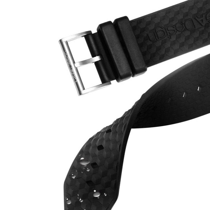 CIGA Design Black Z Series watch strap detail from FiveTo.co.uk