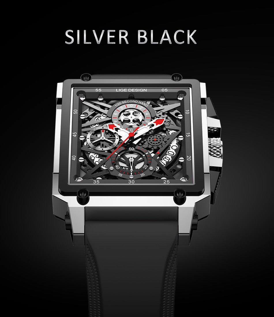Lige 8935 Skeleton quartz watch from FiveTo.co.uk