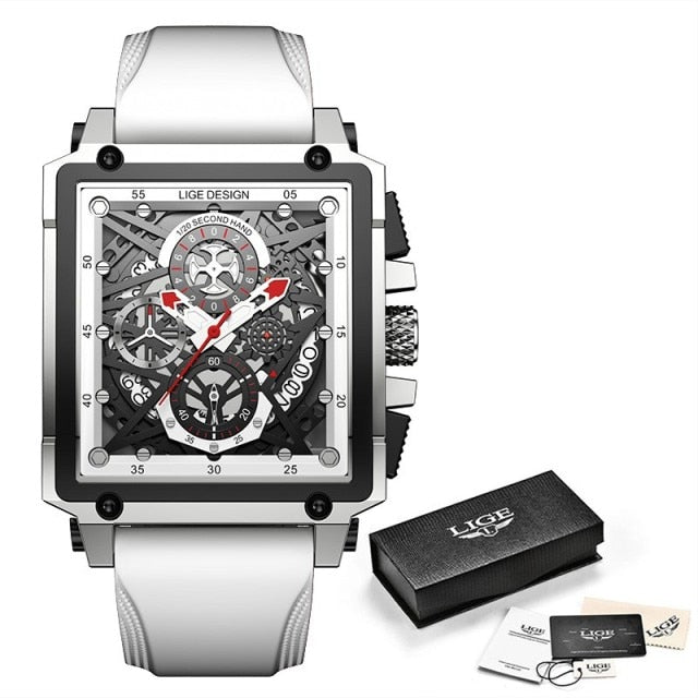 White Lige 8935 Skeleton quartz watch from FiveTo.co.uk