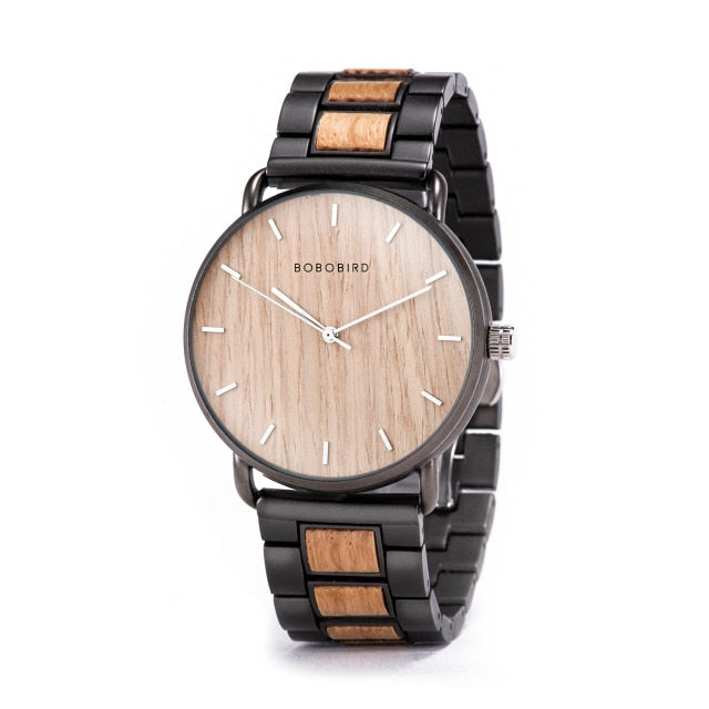 Bobo Bird GT032 Handmade Ebony Wooden Quartz Watch available from FiveTo.co.uk
