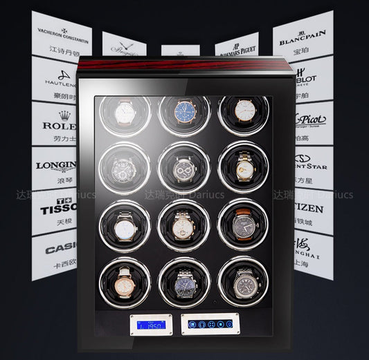 12 Watch version Dariucs Luxury Automatic Watch Winding Display Case available from FiveTo.co.uk