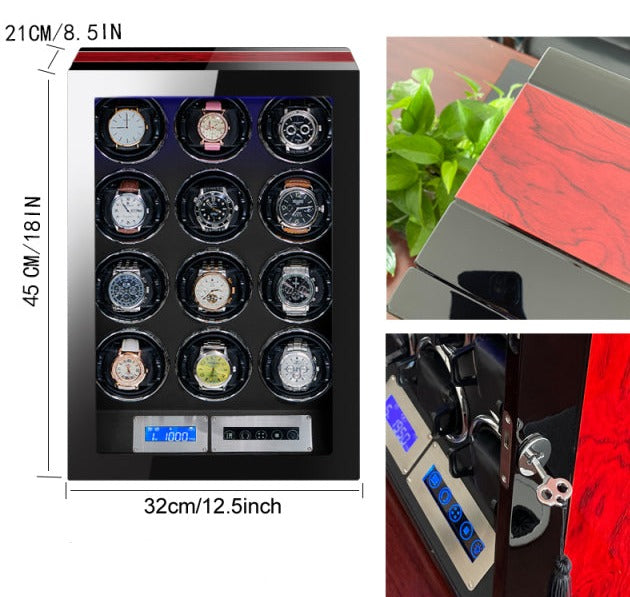 Black/Carbon Dariucs Luxury Automatic Watch Winding 