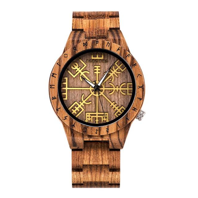 Bobo Bird GT016 Retro Ebony Wooden Quartz Watch available from FiveTo.co.uk