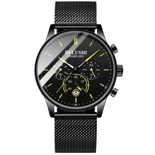 Yellow Hands Belushi No.569 New for 2022 Alloy and Stainless Steel Sport Quartz Watch available from FiveTo.co.uk