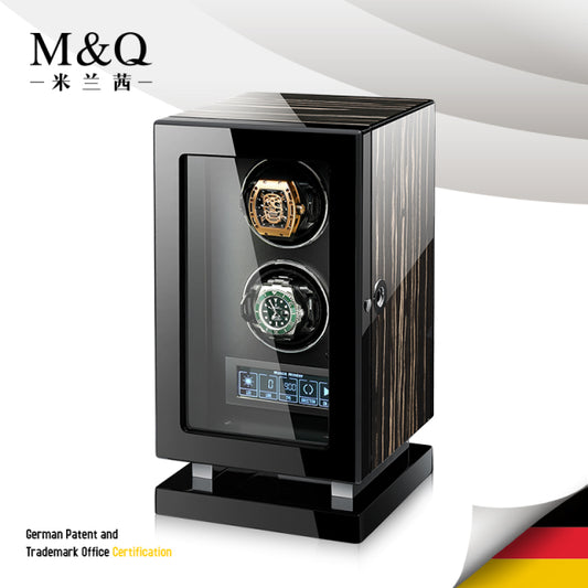 Twin  Melancy Luxury Wooden Automatic Watch Winding Cases available from FiveTo.co.uk