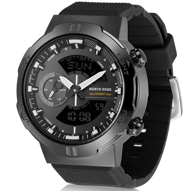 Black North Edge Hornet World Time Alloy Analogue Digital Sports Watch from fiveto.co.uk