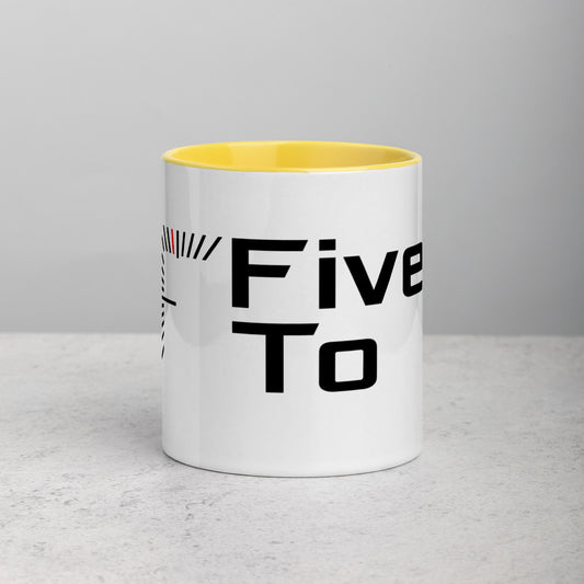FiveTo Logo Mug with Colour Inside and Handle.